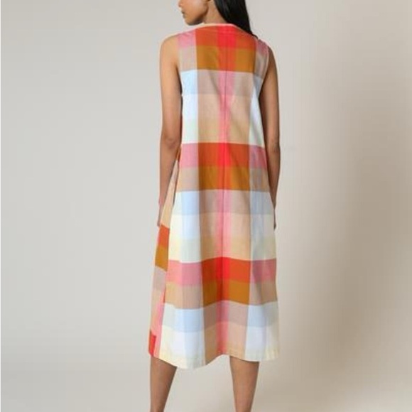 Rachel Antonoff Pastel Picnic Blanket Charlotte Checkered Midi Dress - Picture 6 of 6